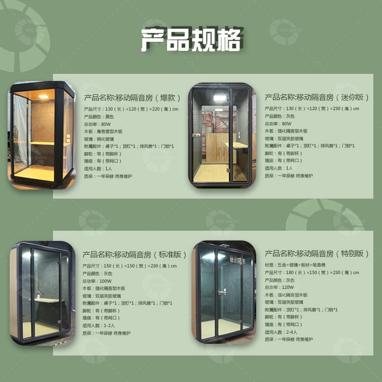 移動隔音房產品規格